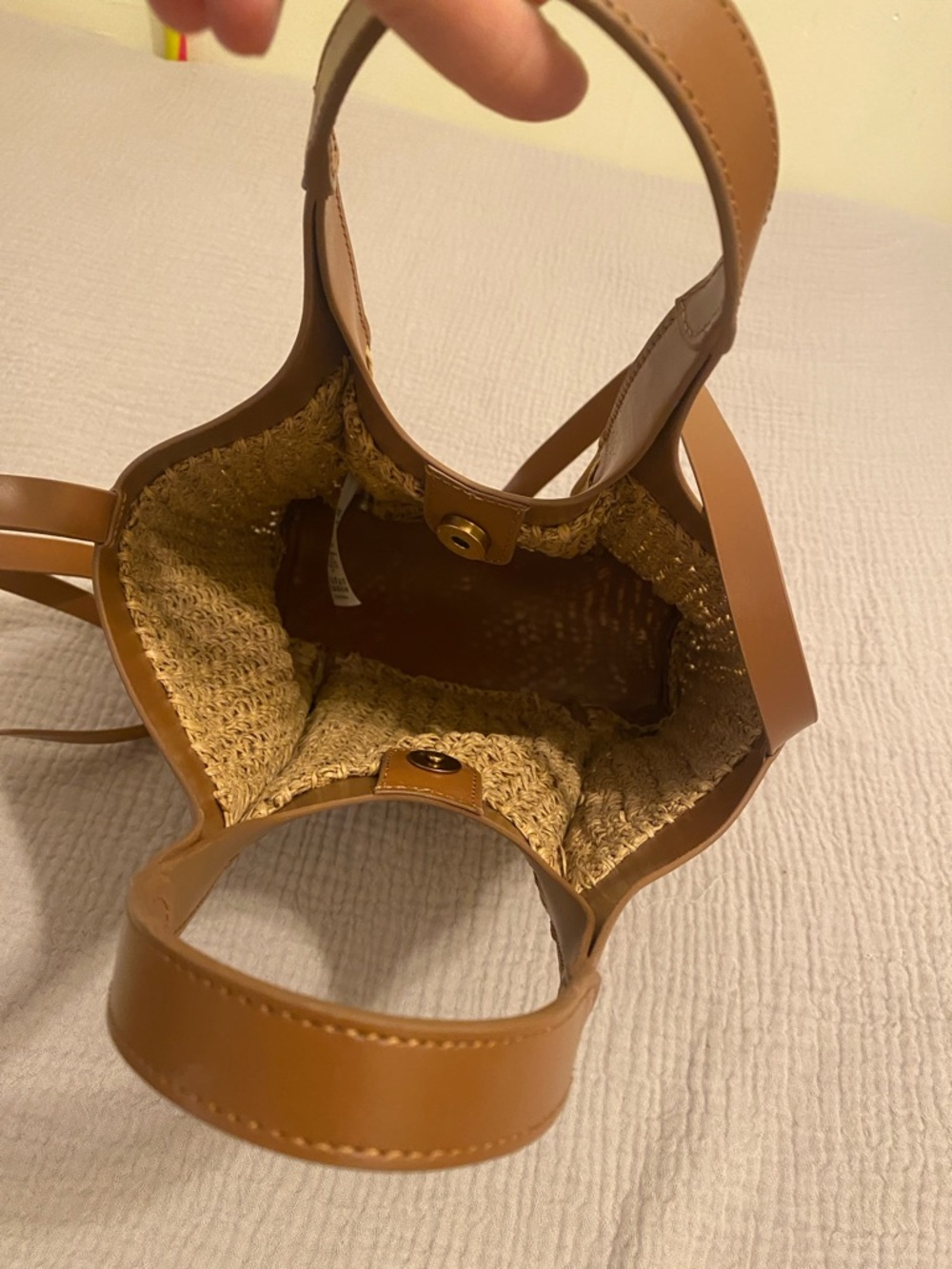 BODEN Woven Straw and Leather Tote Bag in Tan - Picture 12 of 14